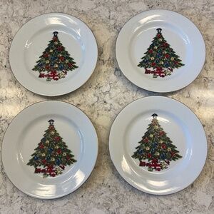 Vintage Sea Gull Christmas tree holiday Desert plates